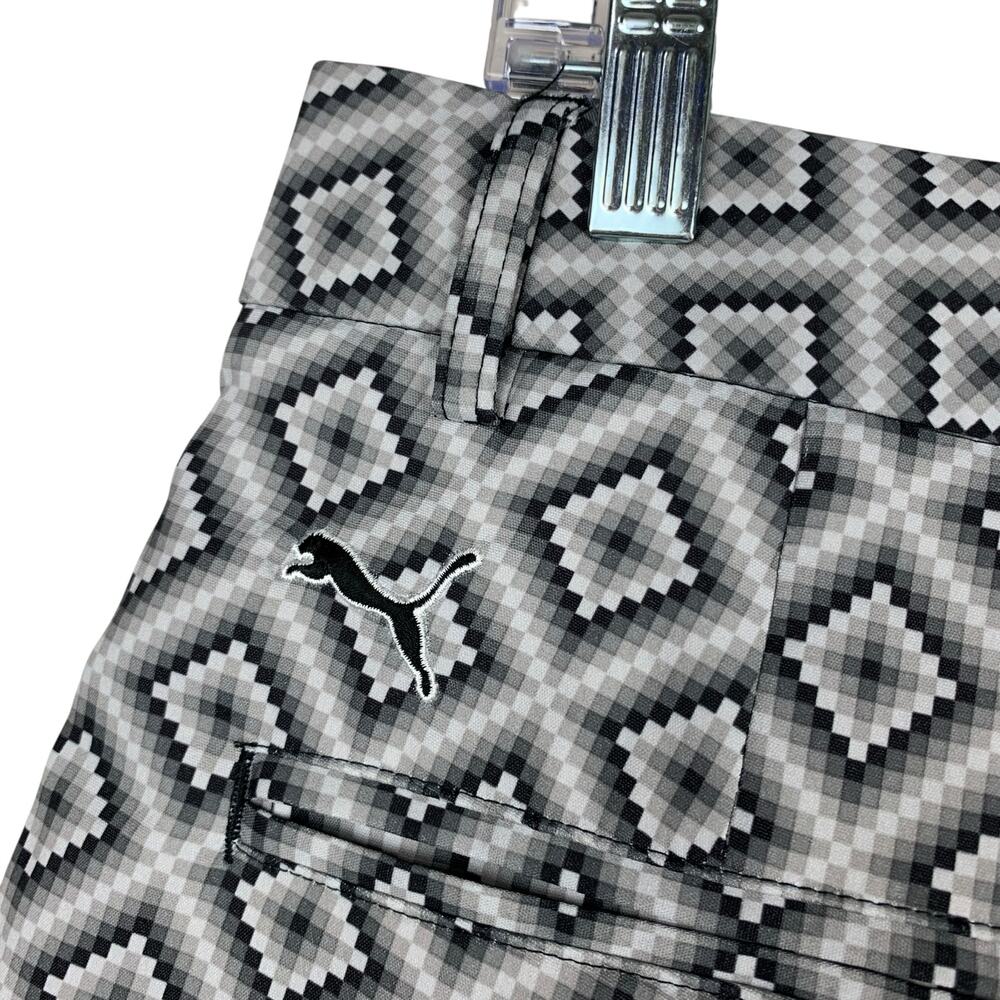 Puma Golf Shorts Grey Geometric Pockets Women's 6 Active Casual - Picture 5 of 7